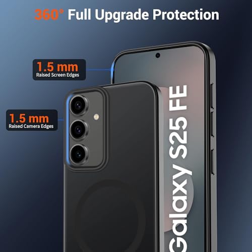 Image of SIZUKA Samsung S25 FE Magsafe Hard Back Case | Matte Design & 360 Protection | Military-Grade Samsung S25 FE Cover | Strong Magnet Back - Black