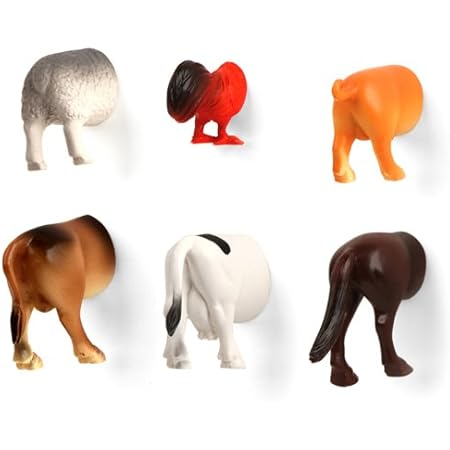Kikkerland Farm Animal Butt Magnets, Set of 6 (MG26)