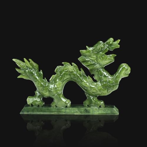 Sculpture de Dragon en Jade Naturel TARVIK 38cm Objet d'Art d'Exception - 3