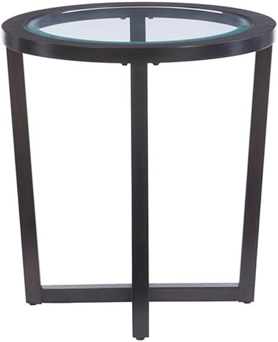 Miniatura 7 de Pemberly Row Juego de mesa redonda de 3 piezas para sala de estar, incluye 1 mesa auxiliar de madera y 2 mesas auxiliares con tapa de vidrio en