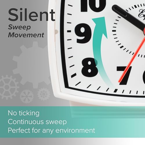 Image of Equity 33100 Electric Silent Analog Alarm Clock with Lighted Dial (Pack of 6)