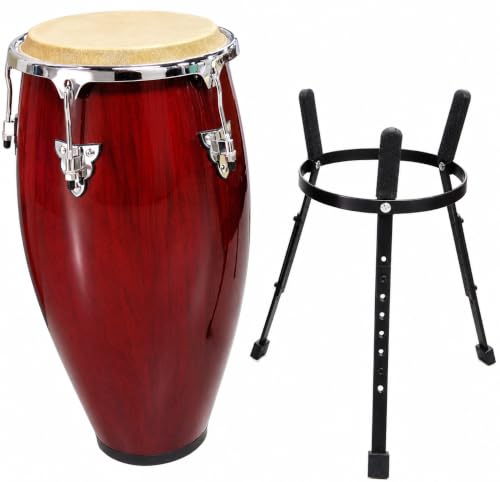 Zenison 12' CONGA DRUM with STAND Latin Percussion TUMBA - Red Wine Wood