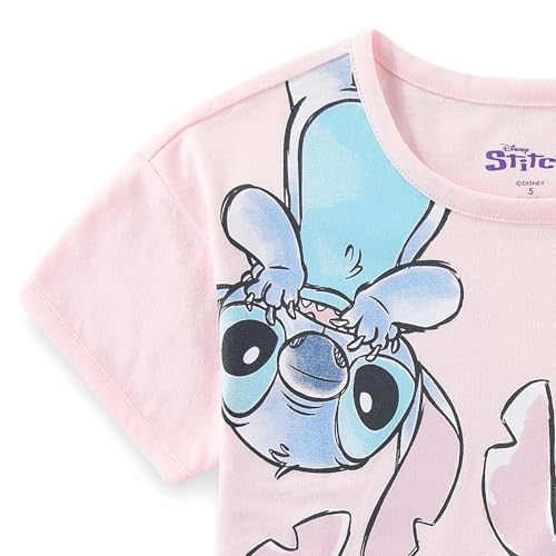 Image of Disney Lilo & Stitch Girls Short Sleeve T-Shirt and Shorts Set for Little and Big Kids