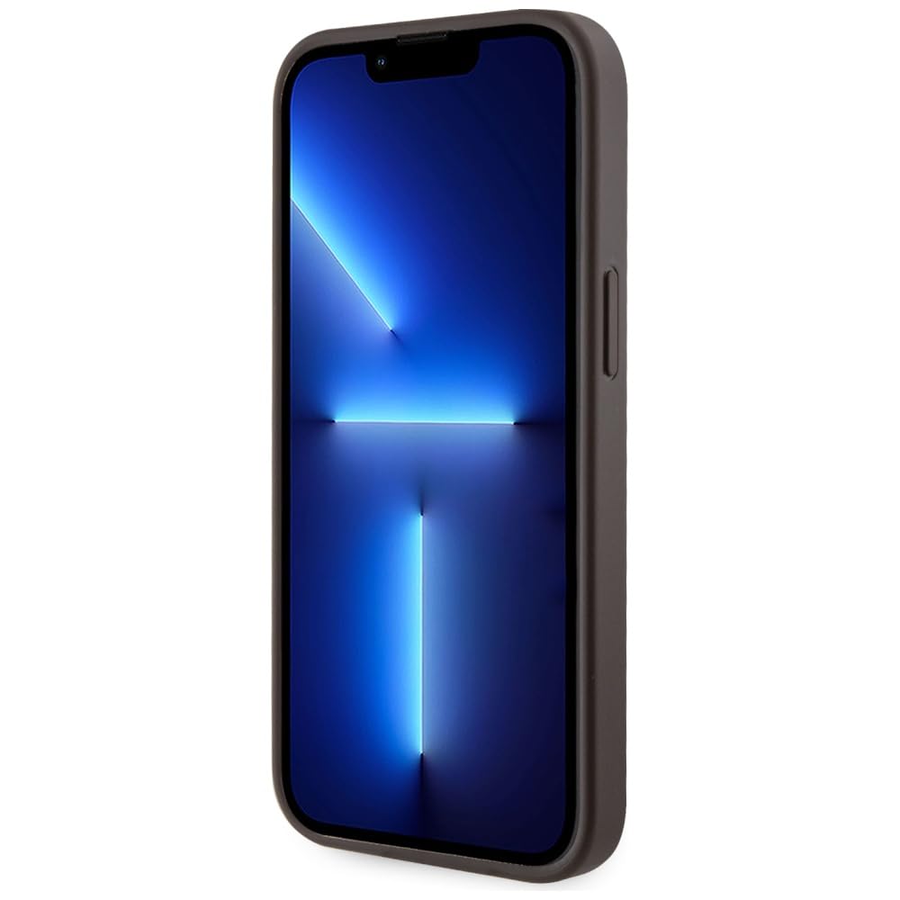 CG Mobile Guess 4G Stripes - Étui Portefeuille pour iPhone 15 - Compatible avec MagSafe (Marron)