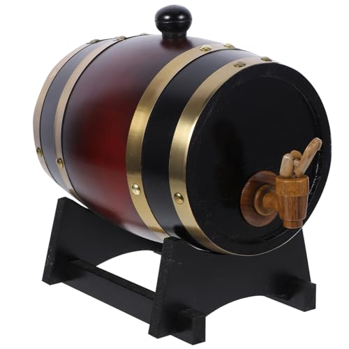 Kichvoe 1set Wooden Wine Dispenser for Aging Storage Rustic Oak Beer Wine Aging for Home Bars Parties