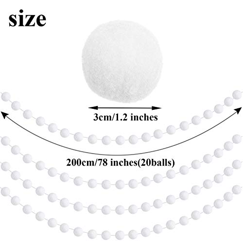 Aneco 4 Pack Christmas Felt Ball Garland Christmas Garland Decorations 80 Pompom Balls Christmas Hanging Bunting Ornament For Tree Fireplace And Wall #TOP1