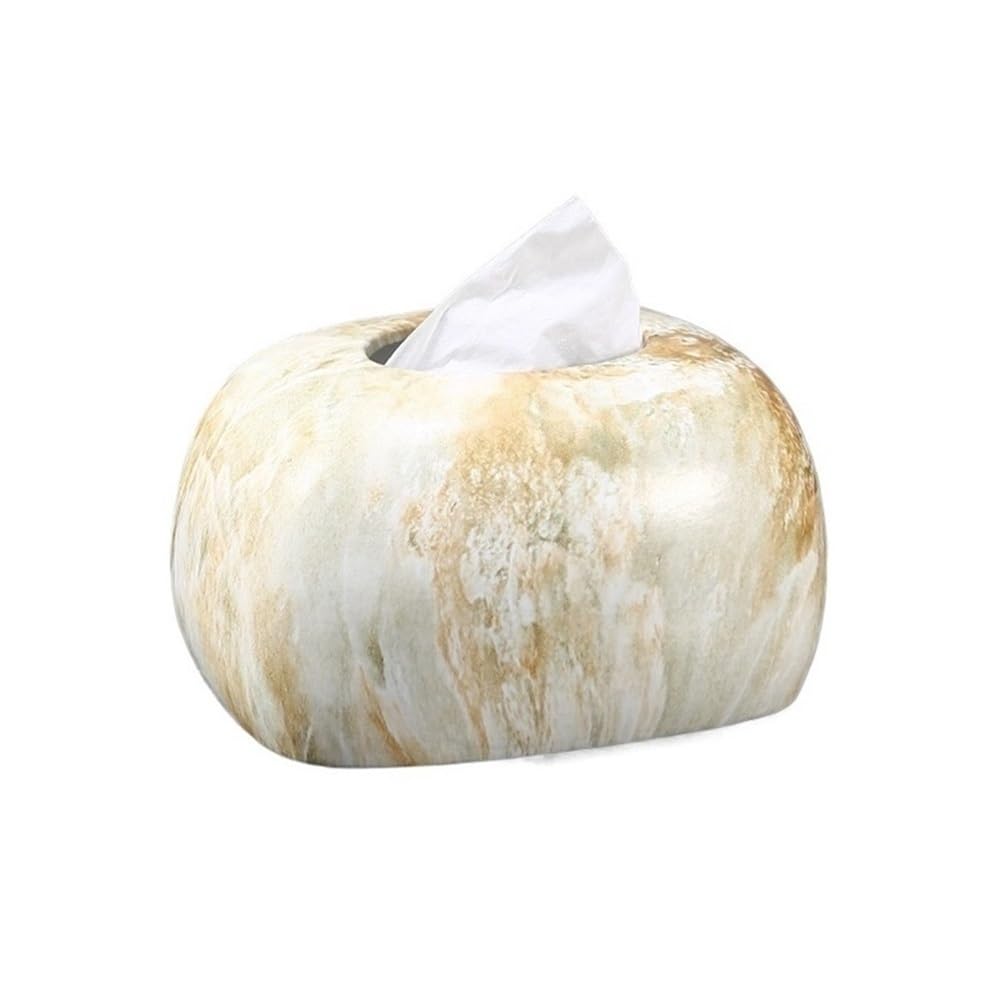 Tissue Holder Dispenser Tissue Box Marble Pattern Suitable for Living Room Desktop Ceramic Napkin for Living Room