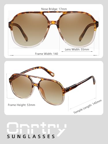 Image of Onrtry Retro Polarized Aviator Sunglasses for Women Men Classic 70s Vintage Trendy Square Sun Glasses Shades