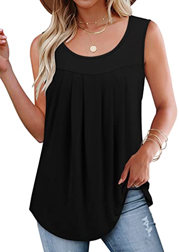 Bette Boutik Cami Shirts Black Women Flowy Tank Tops For Women Sleeveless Shirt Sleep Tanks For Women Tank Top Black Small #TOP9