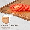 Tafopue Cutting Board Set with Holder, Space Saving Kitchen Bamboo Chopping Boards, Build in Juice Groove and Grip Handle, Durable Wooden Serving Board for Meal Prep & Charcuterie, Gift Idea #5