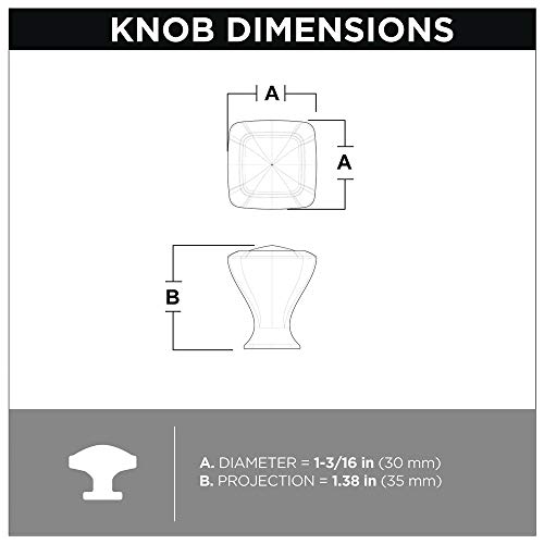 Liberty P27602K-Dir-C Rustic Square Knob 1-1/8" (28Mm), 1-1/8 In (28 Mm), Distressed Iron #TOP4