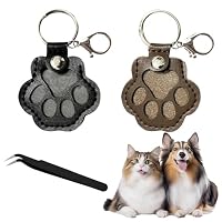 MHMondawn Hundehaar-Sammler Schlüsselanhänger mit Druckknopf – Leder-Anhänger zur Tierhaar-Aufbewahrung als Haustier-Memory Erinnerungsbox, Fell-Andenken, hängende Pfote Design（Schwarz+Braun） (S)