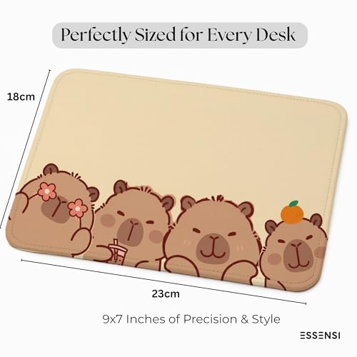 Image of Mouse Pad for Laptop & Desktop | 9x7 Inch Anti-Fray Stitched Edges | Non-Slip Rubber Base | Desk Setup Accessory for Students, Gamers & Professionals (Kawaii Beavers)