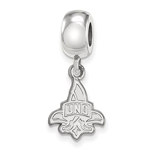 LogoArt Sterling Silver University Of New Orleans Bead Charm Charm Small Dangle Bead Charm