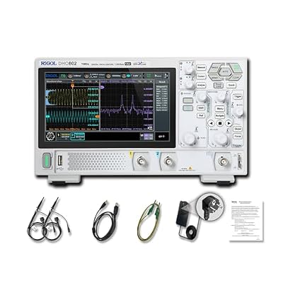 RIGOL Digital Oscilloscope DHO802 70 MHz 2-Ch + EXT Trig 1.25 GSa/s 12-bit 25 Mpts UltraAcquire 1,000,000 wfms/s 7 Touch LAN/USB/HDMI Web Control SCPI for Troubleshooting MCU CAN