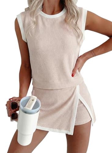 EVALESS 2 Piece Sets for Women Summer Matching Athletic Lounge