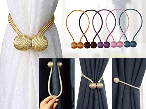 2 pcs Magnetic Curtain tiebacks - Curtain holdbacks, Curtain Accessories, Curtain tie Backs, Curtain Magnets, Curtain Holders, Magnets for Curtains, Curtain Ties (Peacock Blue)