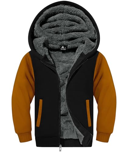 Image of GEEK LIGHTING Boys Sherpa Lined Hoodie Kids Fleece Sweatshirt Full Zip Hooded Jacket