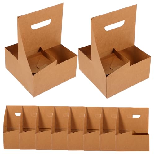 Unomor Sustainable Paper Cup Holder 10 Pack Drink Holders for Coffee Tea Flowers Takeout Easy to Carry