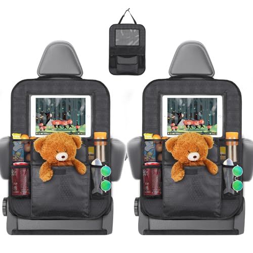Romon Organizer Sedile Posteriore Auto Bambini, Impermeabile Organizzatore Sedile Posteriore Auto con Molto Spazio di Archiviazione, Proteggi Sedili Auto Bambini Lungo viaggio（2 pezzi）
