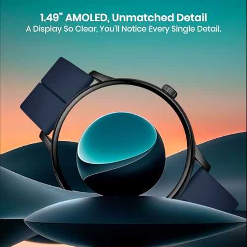 Image of GameSir Glavito Round Dial Smartwatch with 1.49 inch AMOLED Display, 100+ Sports Modes, IP67, Bluetooth Calling, Crown Control, Health Tracking, 100+ Watch Faces, Men & Women (Magnetic Dark Blue)