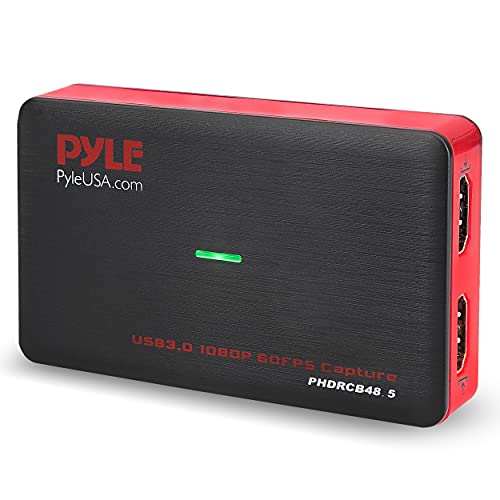 PyleUsa Capture Card Device, 4K HDMI Video Capture Card, 1080P 60FPS, HDMI to USB 3.0 Capture Card for Live Streaming Work with Camera, USB, SD, PC, DVD, Xbox One, Xbox 360, PS4, PS3 and Wii-PHDRCB48