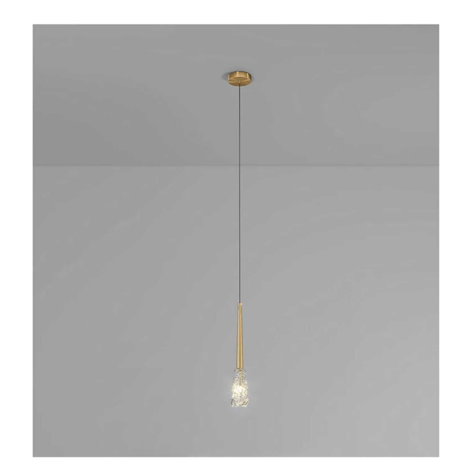 Olskfuh Gold Bedroom Bedside Crystal Chandelier Modern Luxury Restaurant Living Room Background Wall Simple Creative Copper Lighting,-1 Head