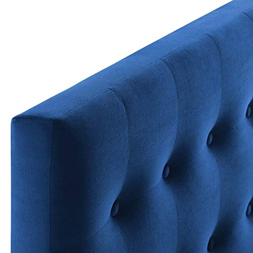Image of Modway Emily Twin Biscuit Tufted Performance Velvet Headboard, Navy