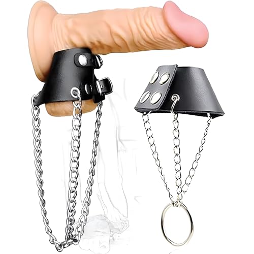 Verstellbarer Penisring aus Leder mit Druckknöpfen – Flexibler Hodenring & Eichelring für Männer, Bondage Sexspielzeug zur Erektionsunterstützung & Stretching