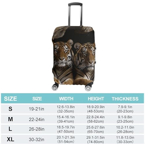 Tiger in Cave Luggage Cover, Washable Elastic Suitcase Cover Protector Fit 18-32 Inch Luggage2