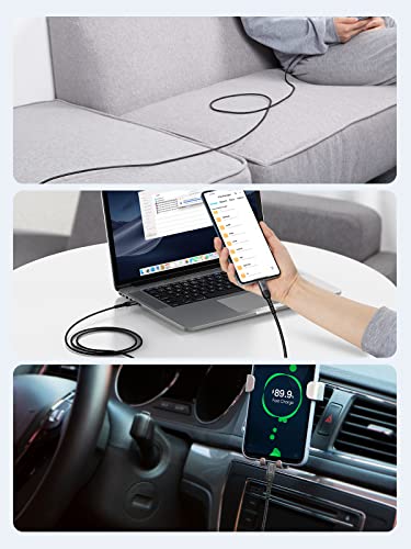 Image of Long USB C to USB A 6ft*2,USB A to Type C Cord for iPhone /Laptop /Carplay | Anti Tear Braided, 0.5ft~10ft, 3A Fast Charging, 480Mbps, 56Kohm Pull-up Resistor,for Powerbank Cellphone Android Auto