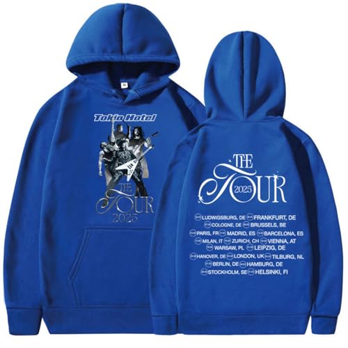 CUTTE Tour 2025 Sudadera con Capucha Tokyo Hotel, Merchandising Oficial, Estilo Streetwear Unisex (Azul,XS)