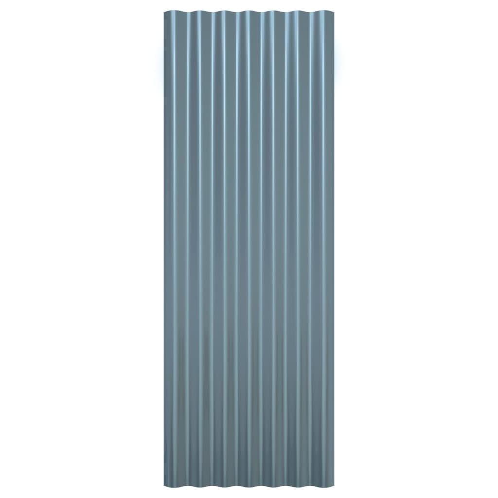 12 paneles de techo de acero galvanizado gris, 100 x 36 cm, chapa ondulada para cobertizos de jardín, revestimiento de pared
