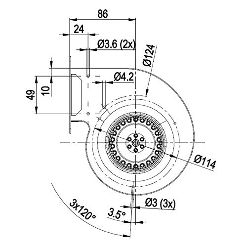 Easyricambi Ventilatore Centrifugo EBM PAPST D2E097 BI56 48 per Stufa a Pellet THERMOROSSI