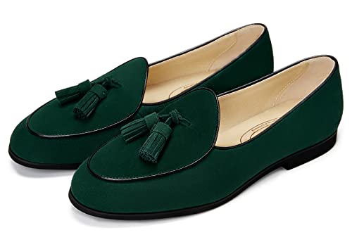 Image of Journey West Suede Tassel Loafer for Women Slip-on Belgian Penny Loafers Shoes for Women in Many Colors