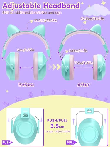 Image of Dr.meter Noise Cancelling Headphones for Kids Adults, 32dB SNR Super Cute Ear Protection Ear Muffs for Autism Sensory, Hearing Protection Earmuff for Monster Jam Concerts Fireworks Car Race