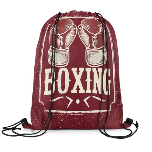 Erosebridal Boxing String Backpack Boxing Gloves Foldable Drawstring Backpack Starry Sky Drawstring Bags Fight Sports Theme Draw String Back Bag,13X15.72