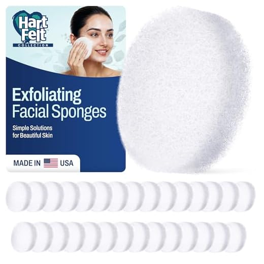 HartFelt Round Face Scrubber for Women | Reusable Facial Sponges for Daily Cleansing | Facial Exfoliating Pads for Removing Dead Skin, Dirt & Makeup | Use with Favorite Cream | Made in USA - 30 Count