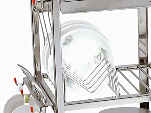 Image of AMOL Premium Stainless Steel Dish Rack /Utensils Stand /Wall Mount Rack /Kitchen Organizer Rack /Wall Hanging /Dish Drainer Rack