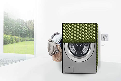 Image of Stylista Washing Machine Cover Compatible for IFB 6.5 Kg Fully-Automatic Front Loading Elena ZX Argyle Pattern Olive Green