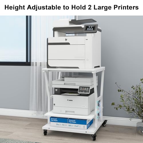 Image of Natwind 3 Tier Printer Stand, 24''x24'',for Large Heavy Printers, White