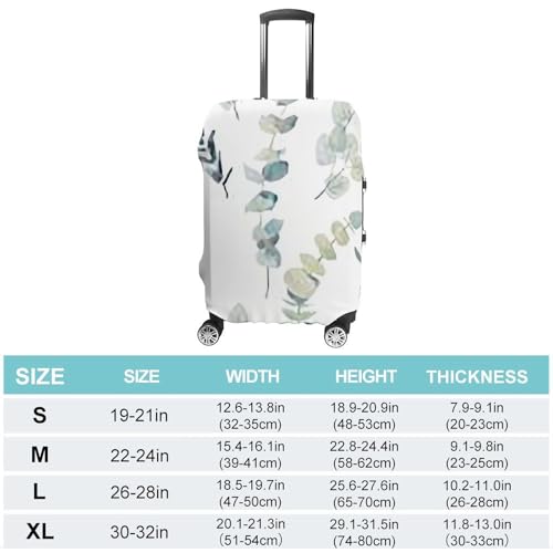 Carry on Luggage Cover Eucalyptus Leaves2 Suitcase Covers for Luggages Tsa Approved Travel Luggage Sleeve Protector Elastic Suitcase Protector Anti-Scratch Washable Fits 19-30 Inch Case -M2