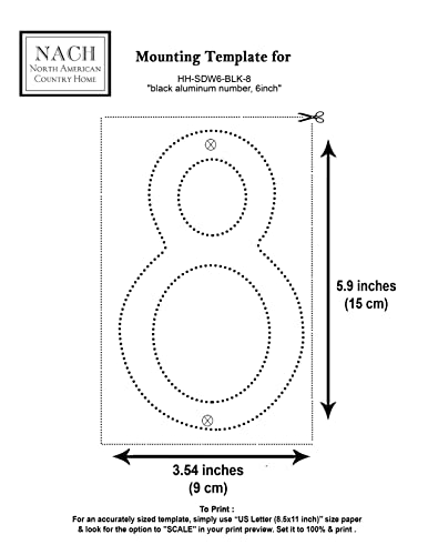 6 Inch Nach Floating Mount Shadow House Address Number For Outside Or Inside, Metal Modern House Numbers For Mailbox, Front Door, Maximum Rust Protection, Black Aluminum, Number 8, Hh-Sdw6-Blk-8 #TOP6