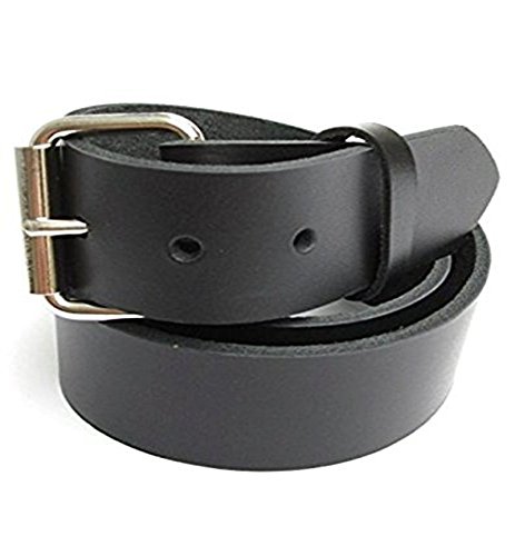 Dangerous Threads Big & Tall Mens Heavy Duty Black Leather Belt 1 1/2