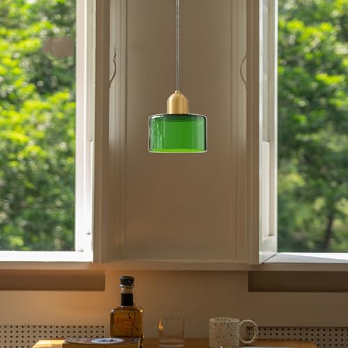 Suspension en verre vert transparent pour ambiance de chambre cocon - 4