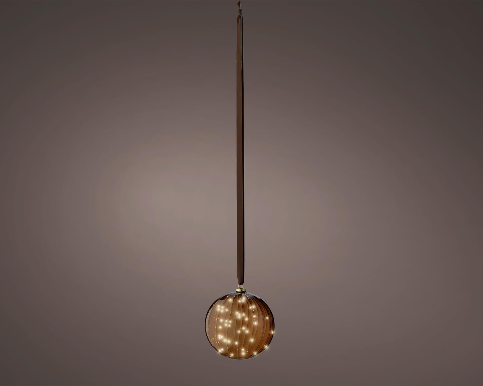 Lumineo LED Kugel braun/warmes Weiss 20cm