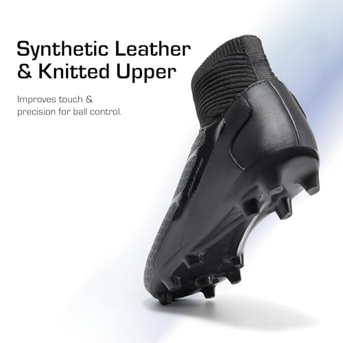 DREAM PAIRS Men's High Tops Lace Up Soccer Cleats, Lightweight Professional Athletic Football Cleats Mens Athletic Shoes for Training Soccer