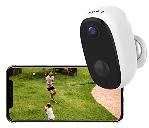 SANNCE Kabellose batteriebetriebene Kamera, 1080p Wiederaufladbare Heimüberwachung, IP65 Wasserdicht Indoor/Outdoor 2.4GHz WiFi Sicherheitssystem mit PIR-Bewegungserkennung, 2-Wege-Audio-Talk