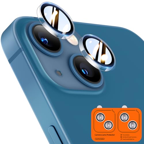 TOCOL Camera Lens Protector for iPhone 13 / iPhone 13 Mini Tempered Glass HD Individual Scratch Resistant Camera Cover Accessories Case Friendly 2 PackClear