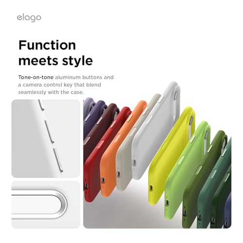 Image of elago for iPhone Air Case, Premium Magnetic Silicone Case, Compatible with MagSafe, Liquid Silicone Material, Protective Cover, Shockproof, Slim Phone, 6.5 inch (White)